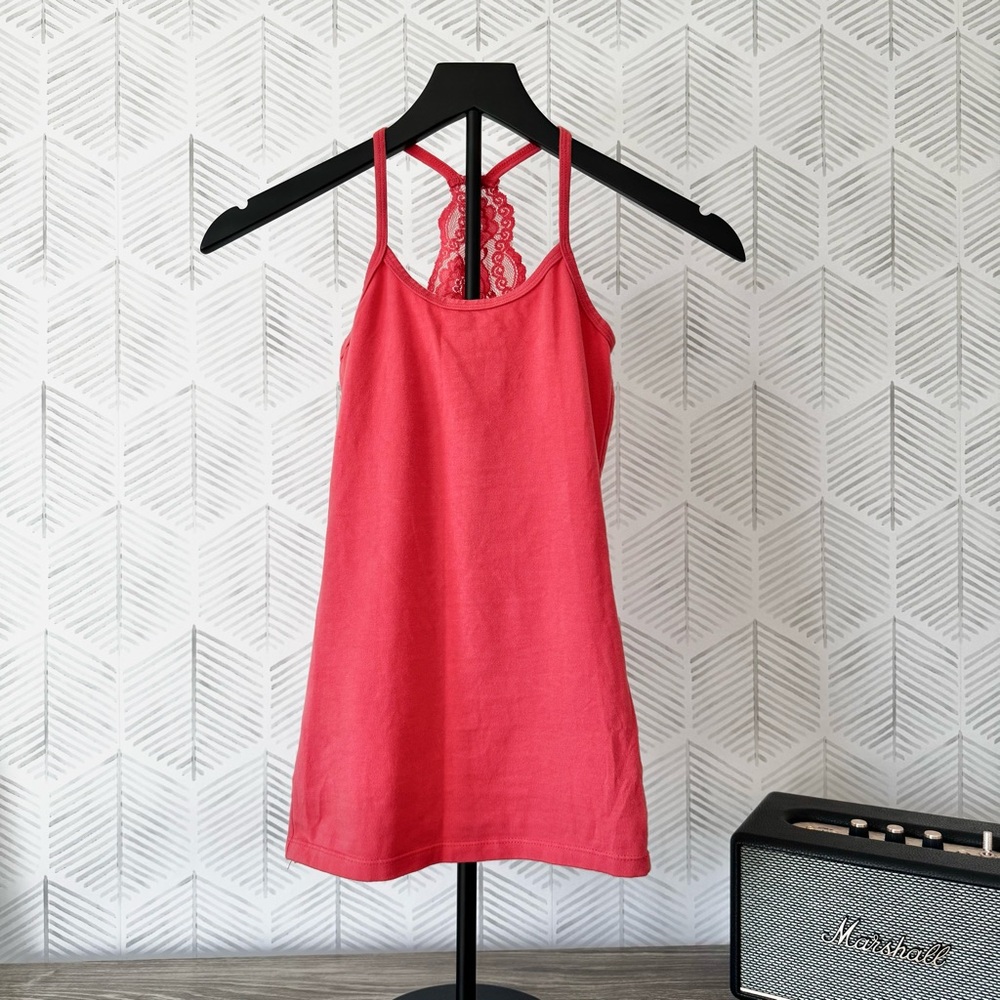 BKE Coral Lace Racerback Tank Top